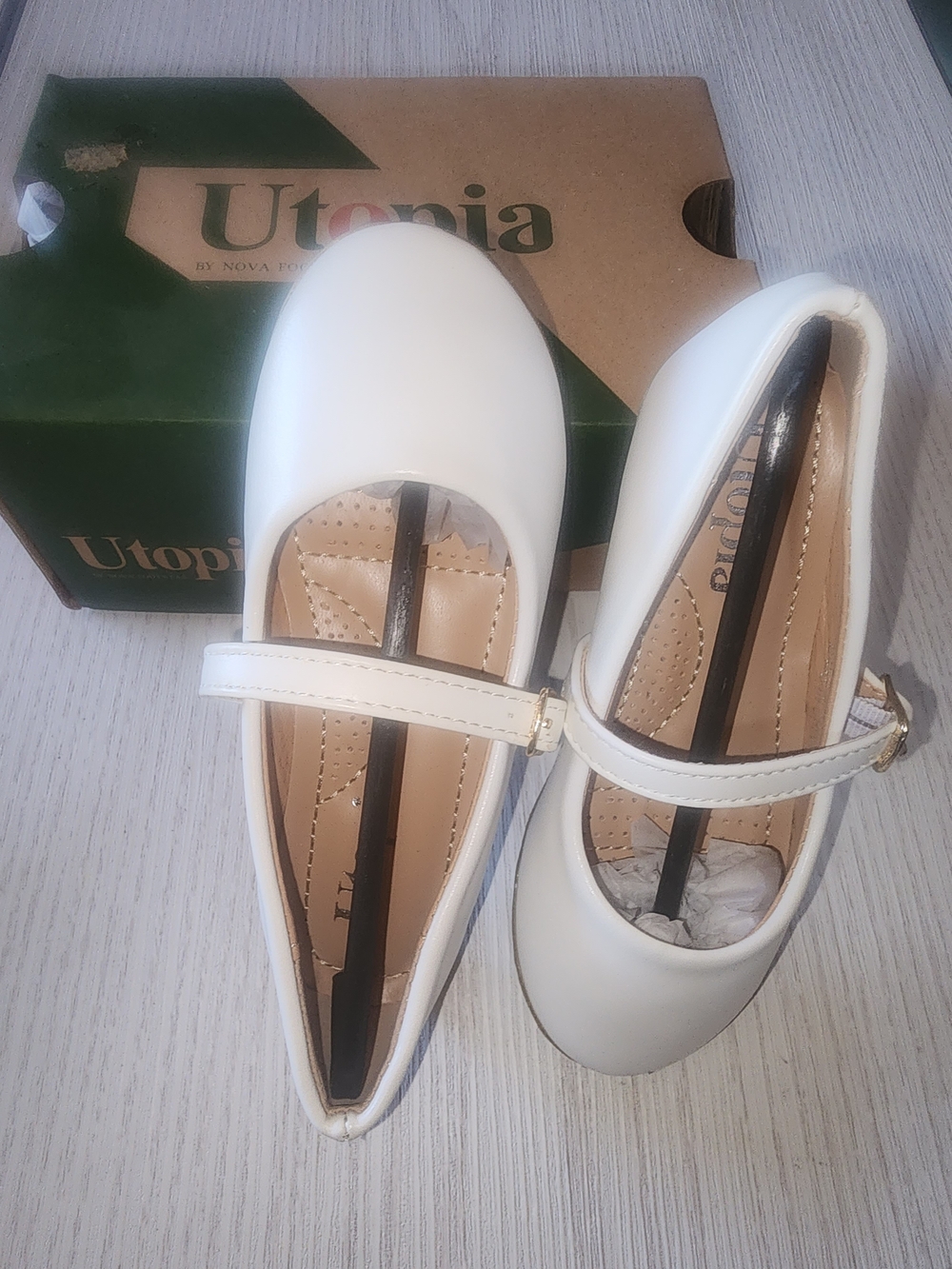 Topia Toddler GIRLS White Mary Jane Flats